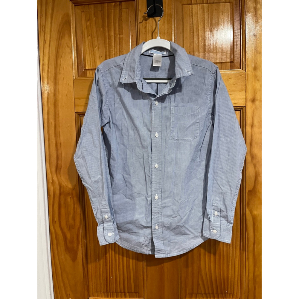 Little Boys Janie and Jack Blue Cotton Button Down Shirt Size 8